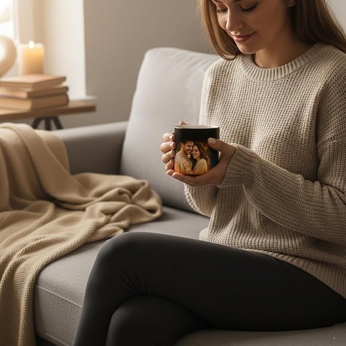 Personalised Black Magic Mug (325 ml) – Heat Sensitive Photo Reveal Mug