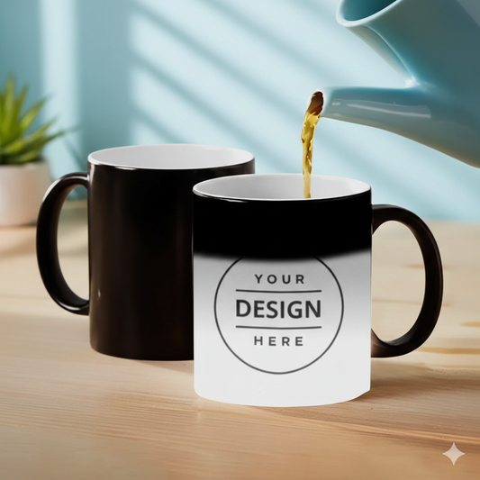 Personalised Black Magic Mug (325 ml) – Heat Sensitive Photo Reveal Mug